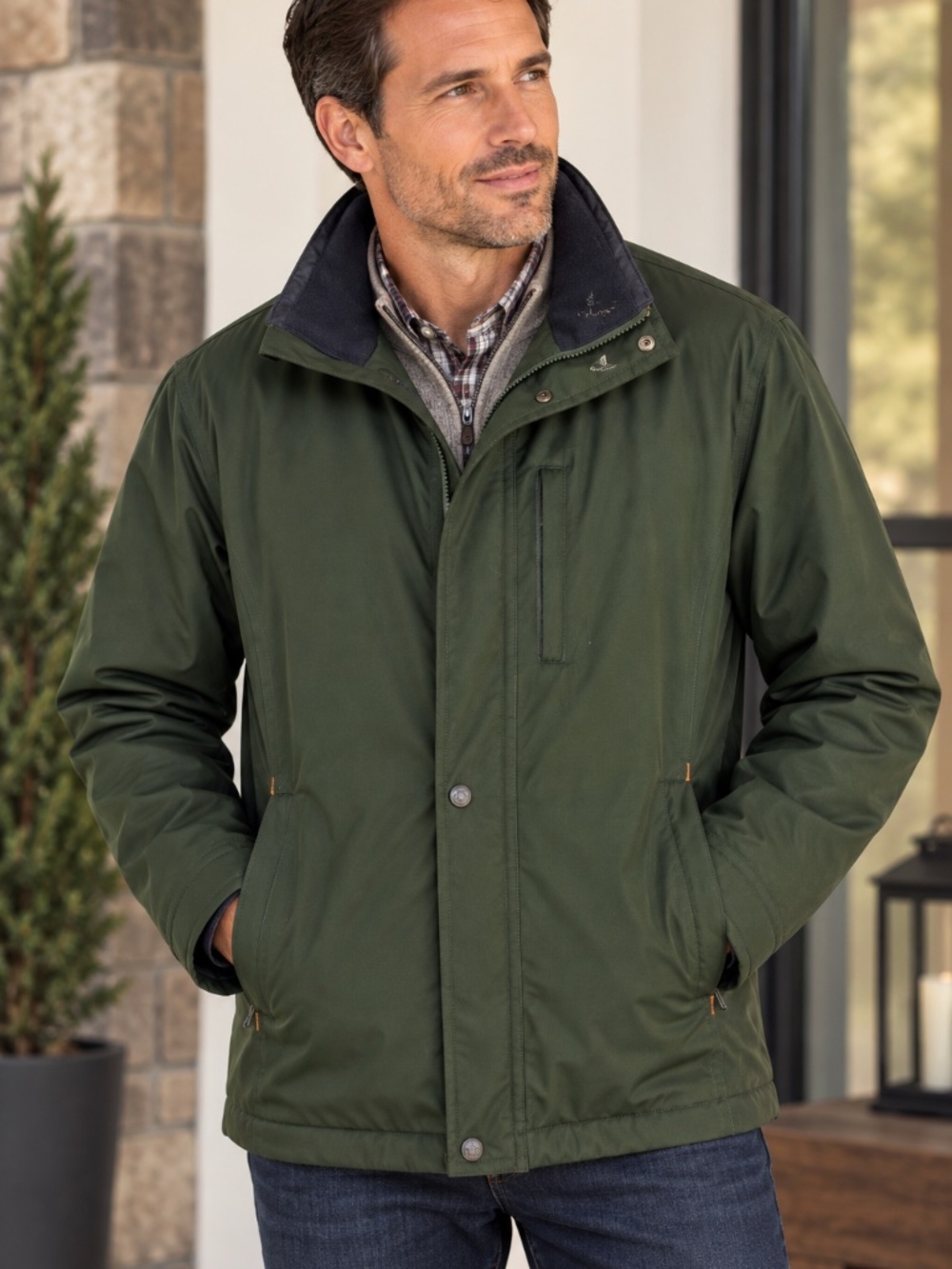 Rainforest Men’s Forest Green Thermore Lined Waterproof Jacket Coat Size M